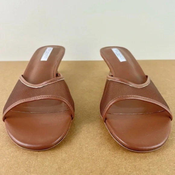 NEW TONY BIANCO REVOLVE BROWN MESH SLIDE SANDALS - Picture 11 of 15